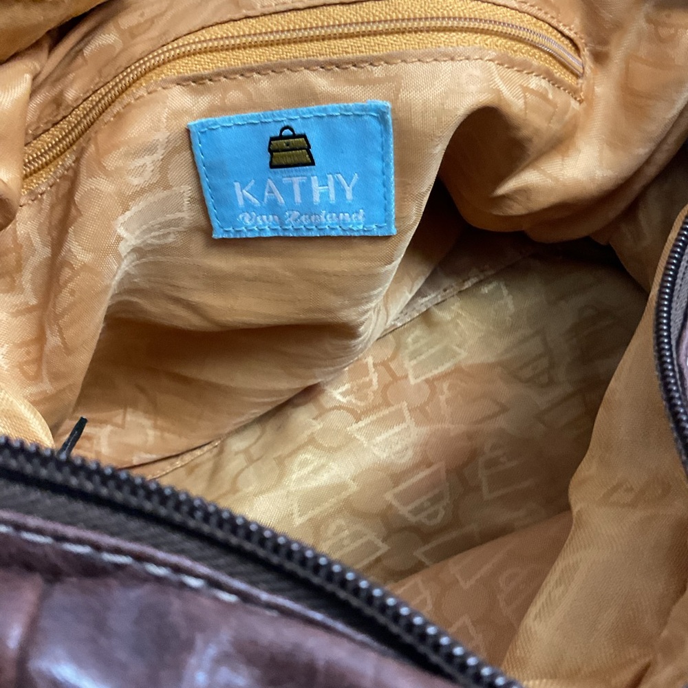Kathy Van Zeeland Chocolate Shoulder Bag with Brass Details - Picture 11 of 11